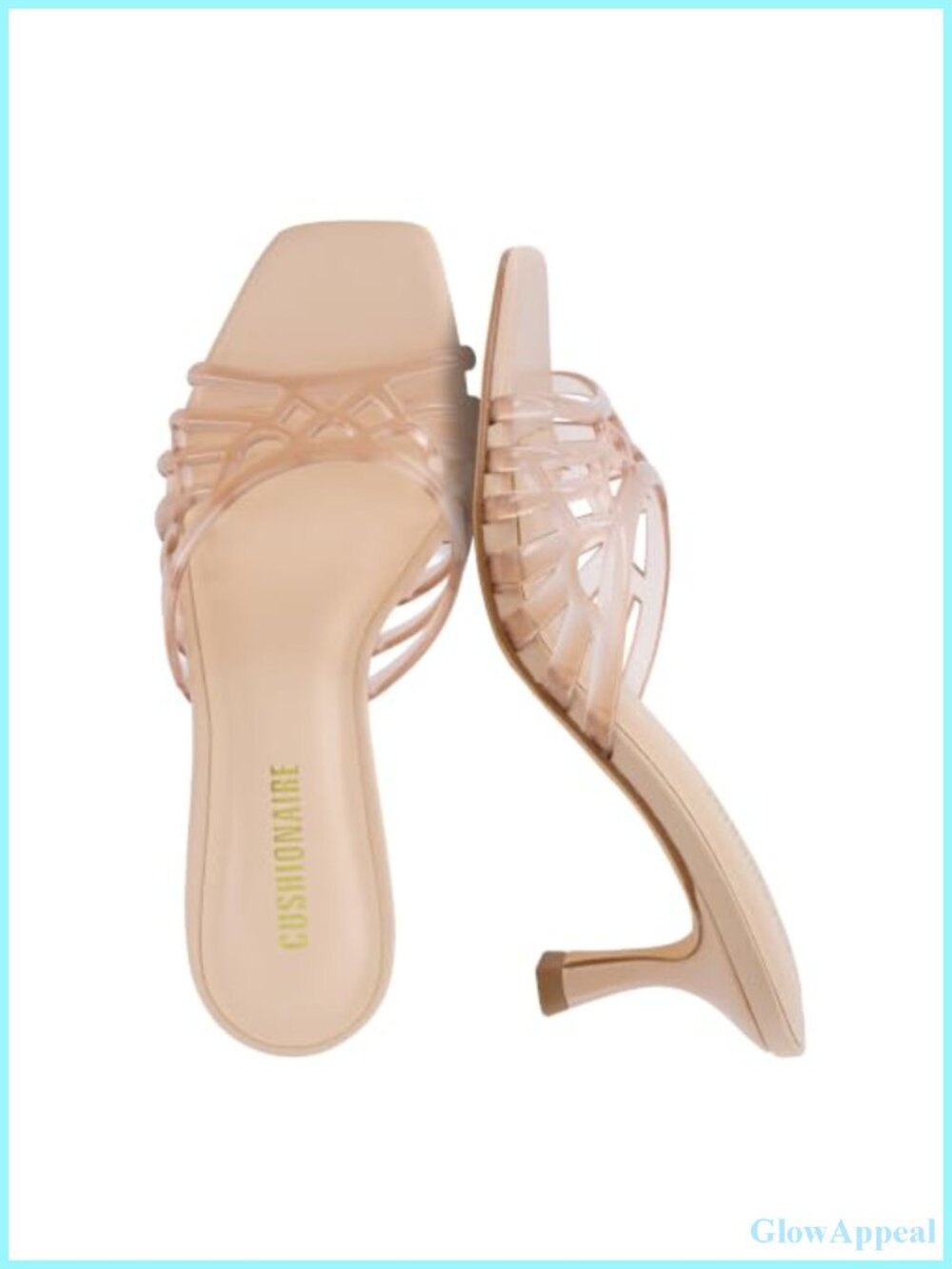 Cushionaire Naty Jelly Kitten Heels Slip-On Mule Square Toe